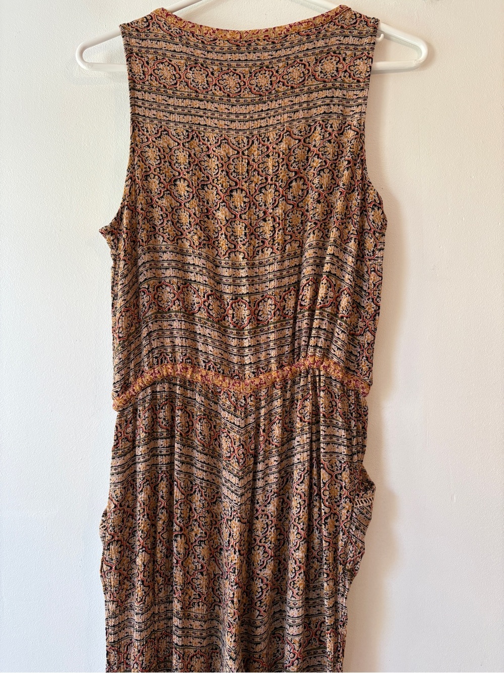 Anthropologie Lilka Danie Boho Print Jumpsuit Sleeveless Tie Waist Rayon Small - Picture 8 of 9
